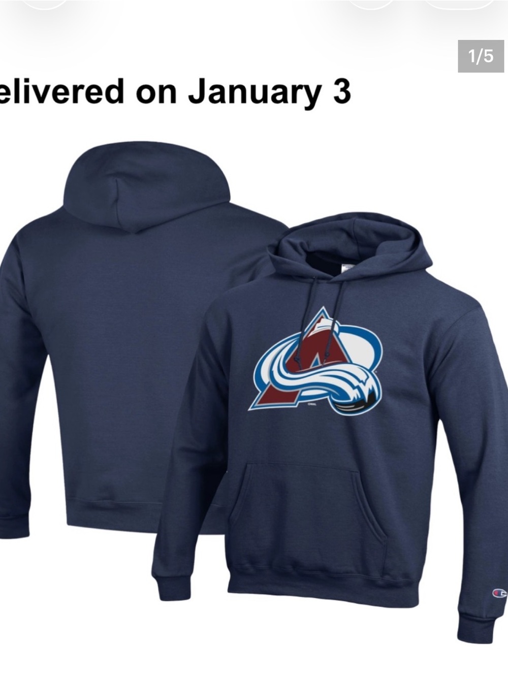 Colorado Avalanche Navy Pullover Hoodie    nhl fanatics size large champion